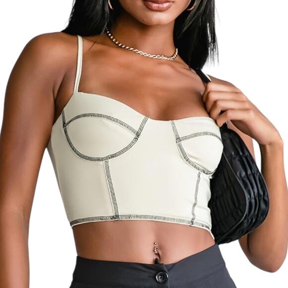 Princess Polly Tops - NWT Princess Polly Leilani Top - Beige - US 4